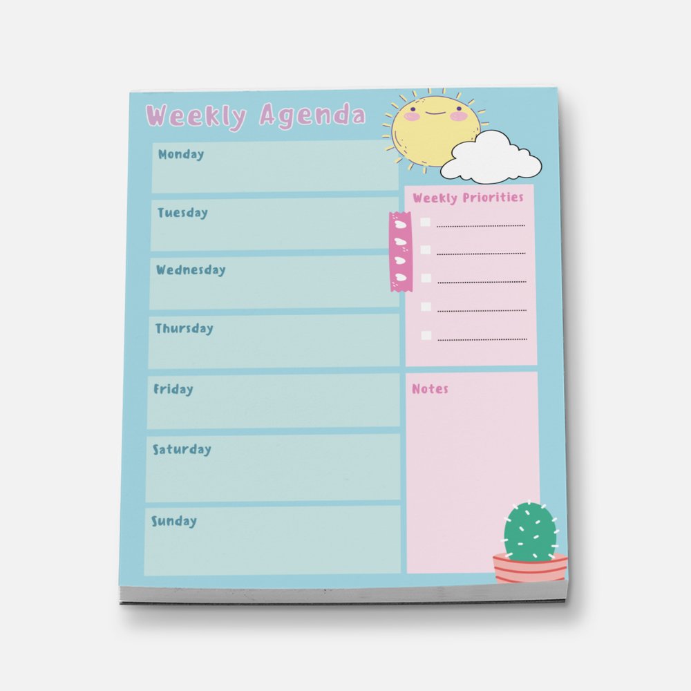 Weekly Agenda Kawaii Mini Stationery Notepad Notebooks & Notepads Pink Sweetheart