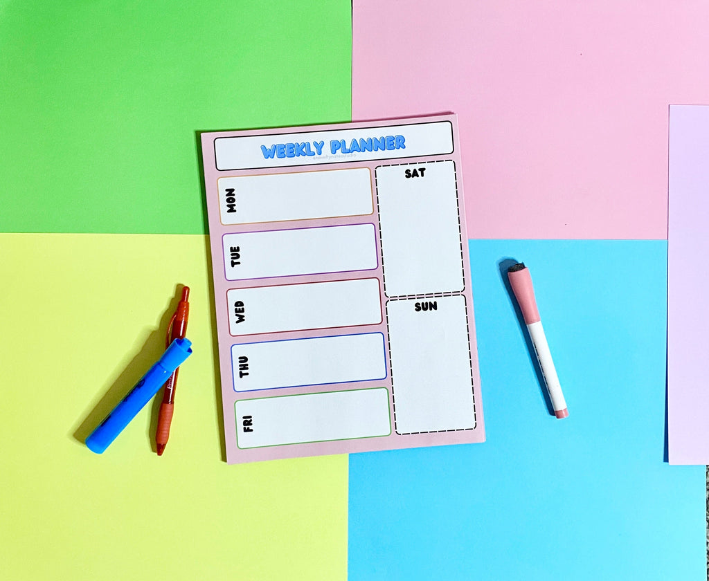 Weekly Planner Pastel Stationery Notepad Notebooks & Notepads Pink Sweetheart
