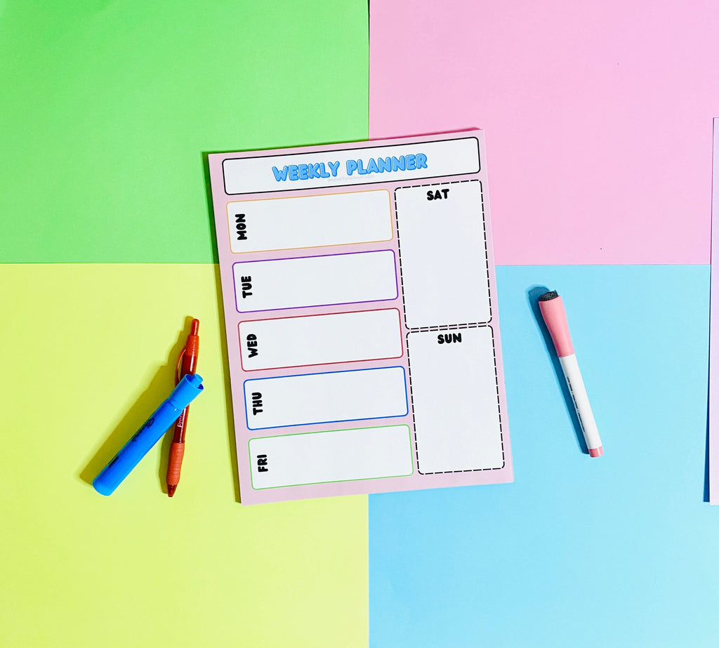 Weekly Planner Pastel Stationery Notepad Notebooks & Notepads Pink Sweetheart