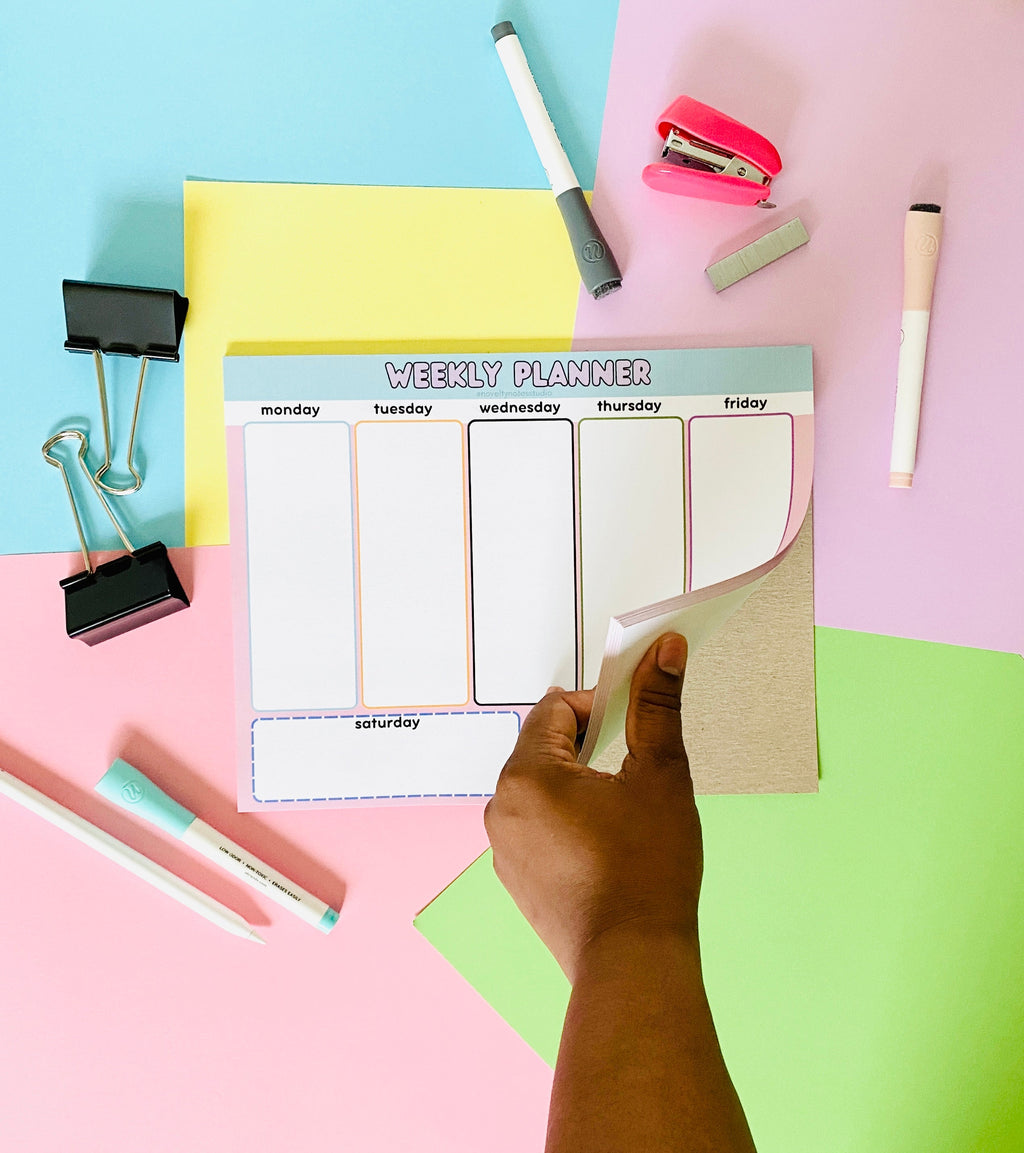 Weekly Planner Pastel Stationery Notepad Notebooks & Notepads Pink Sweetheart
