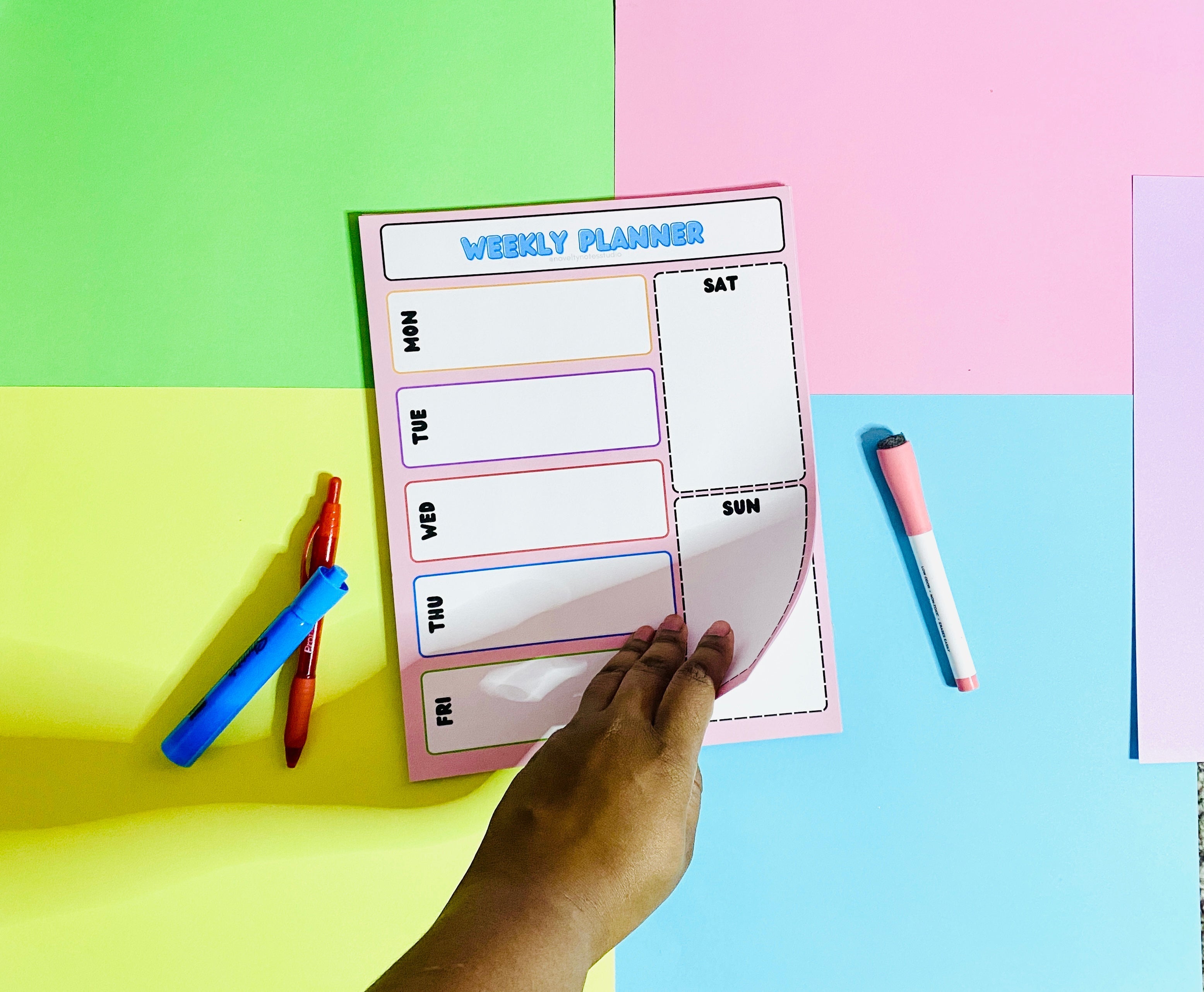 Weekly Planner Pastel Stationery Notepad Notebooks & Notepads Pink Sweetheart