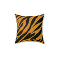 Wildlife Tiger Print Square Pillow - Pink Sweetheart