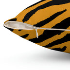 Wildlife Tiger Print Square Pillow Home Decor Pink Sweetheart