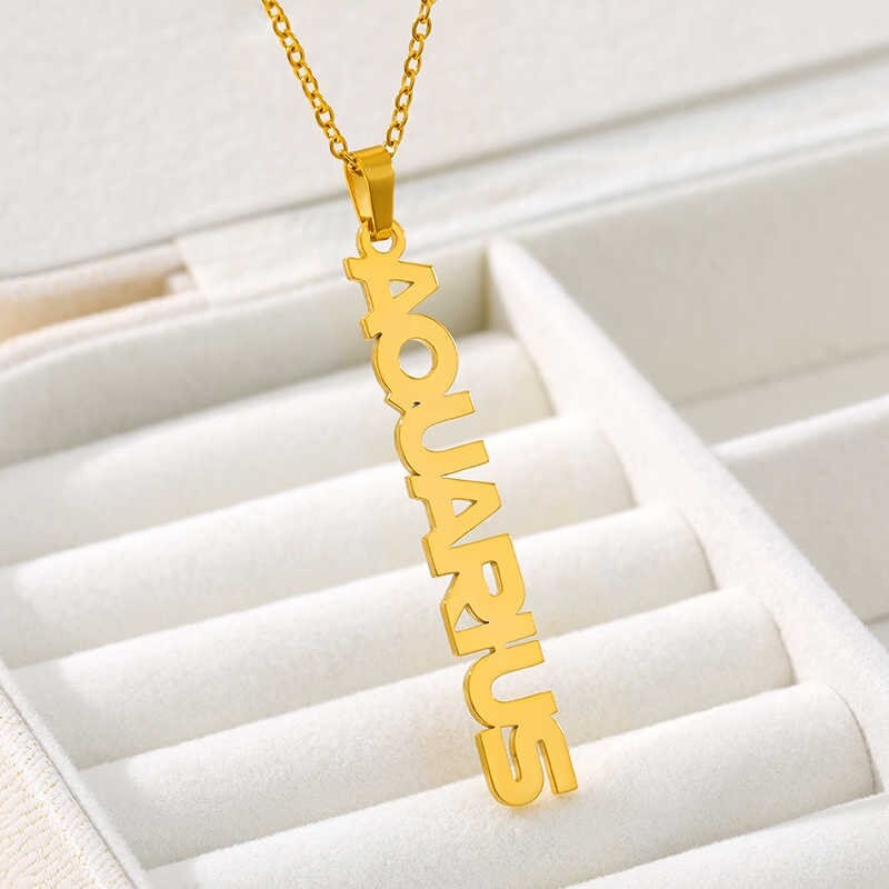 Zodiac Stainless Steel Gold Plated Necklace Necklaces Pink Sweetheart