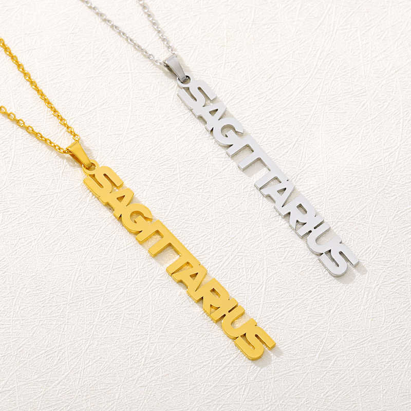 Zodiac Stainless Steel Gold Plated Necklace Necklaces Pink Sweetheart