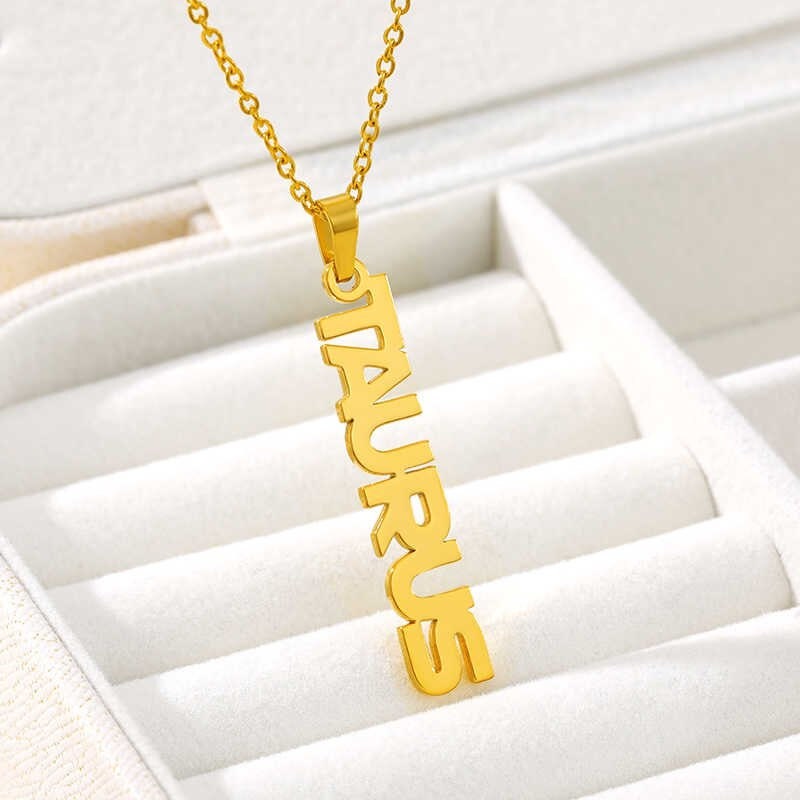 Zodiac Stainless Steel Gold Plated Necklace Necklaces Pink Sweetheart