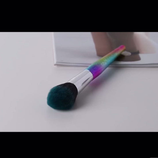 textured gradient rainbow makeup brushes 