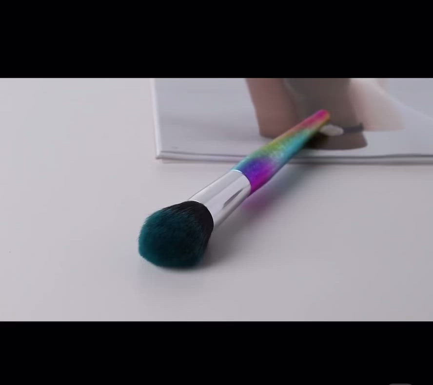 textured gradient rainbow makeup brushes 