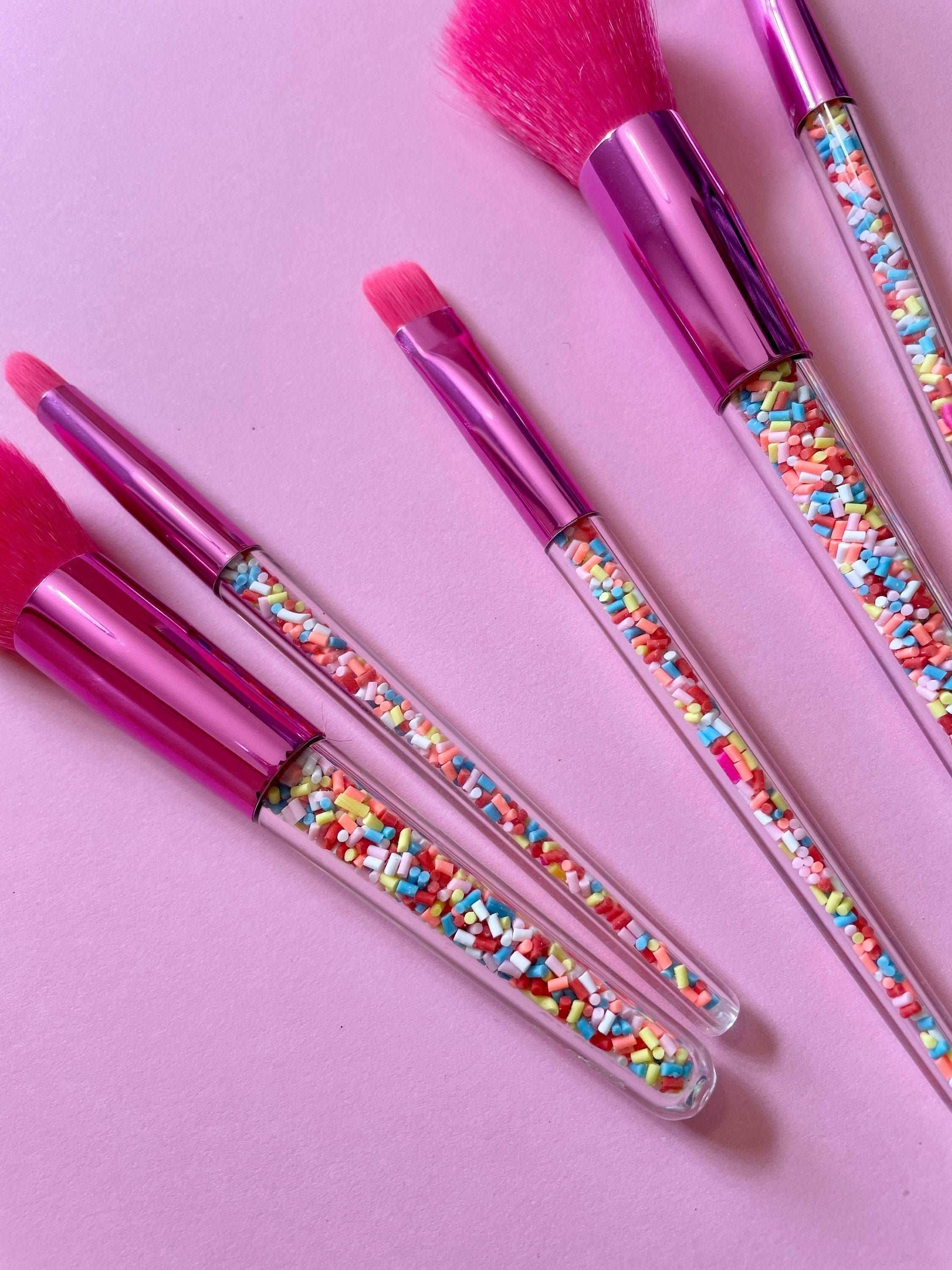 Birthday Cupcake Sprinkles Makeup Brushes - Pink / 8 Brushes