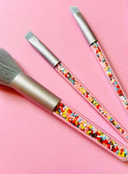 Birthday Cupcake Sprinkles Makeup Brushes - Silver / 8 Brushes
