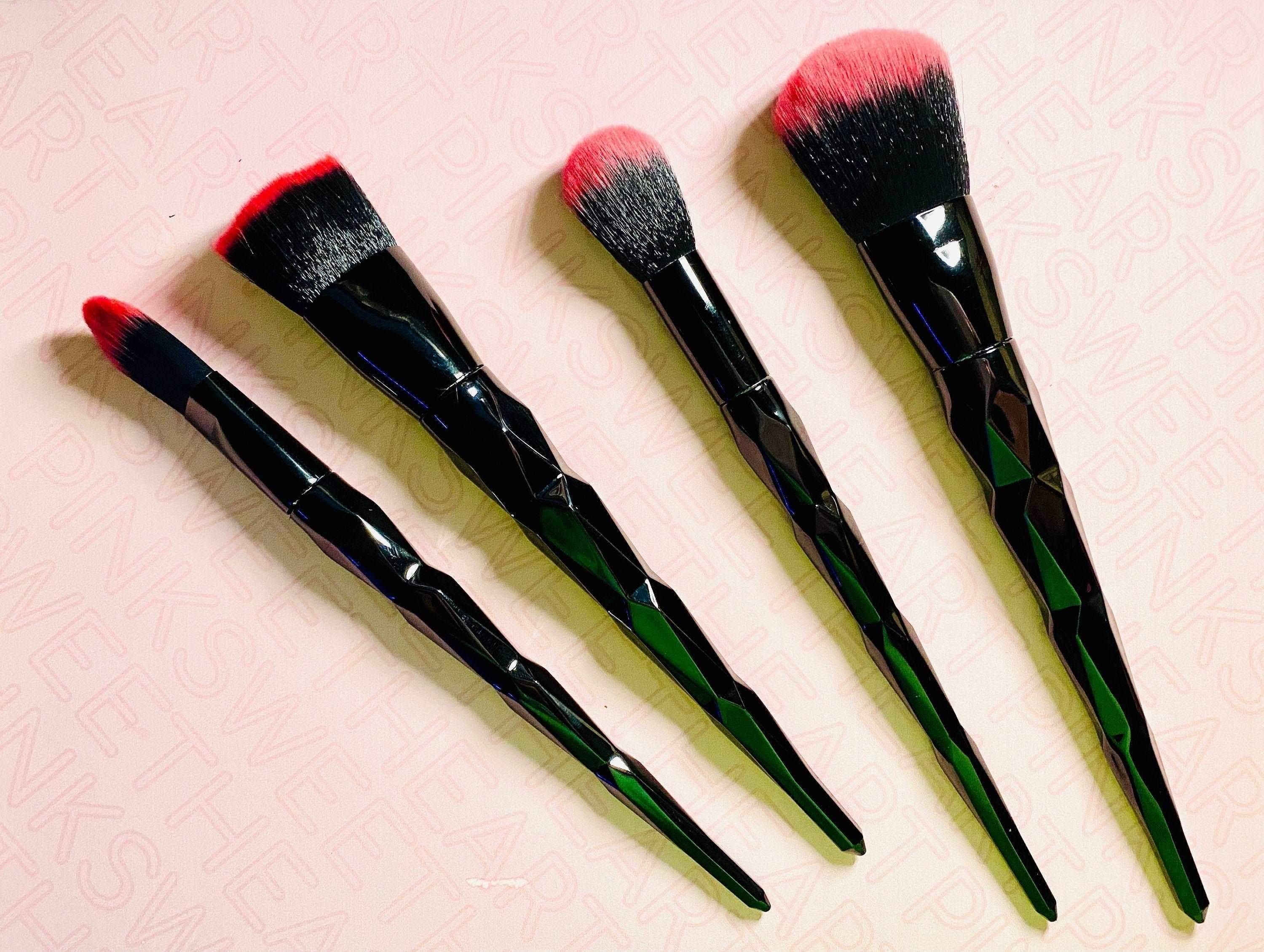 Black Obsidian Ombre Makeup Brush Set 4pc