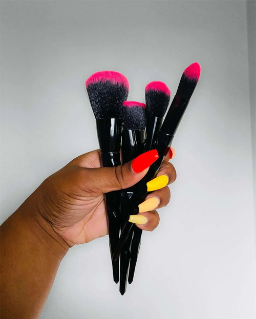 Black Obsidian Ombre Makeup Brush Set 4pc