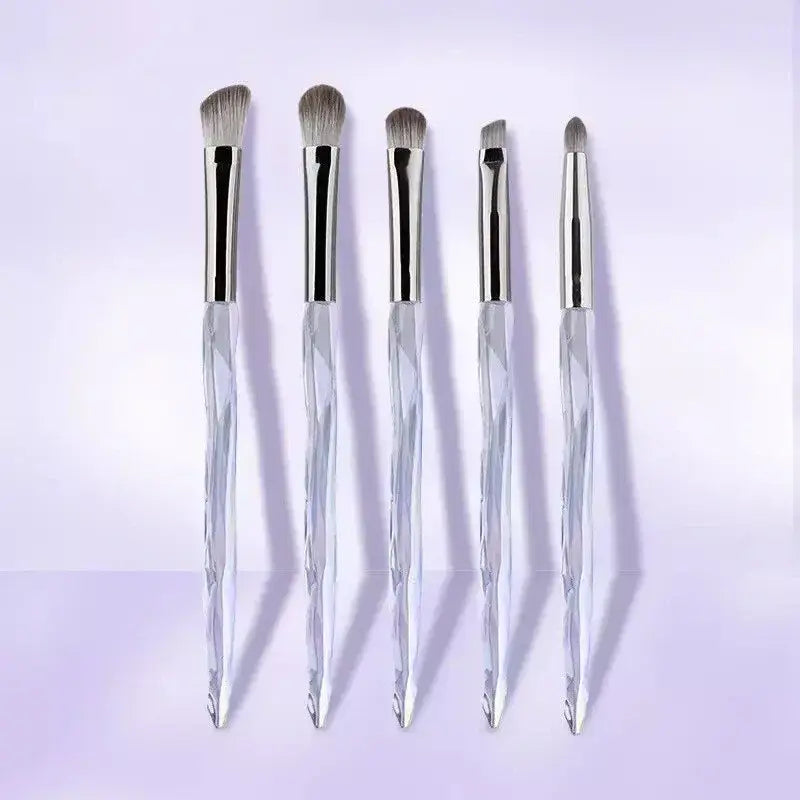 Crystal Diamond Cut Makeup Brush Set - Clear