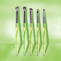 Crystal Diamond Cut Makeup Brush Set - Green