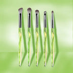 Crystal Diamond Cut Makeup Brush Set - Green