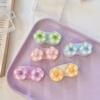 Crystal Flower Contact Lens Case - Yellow