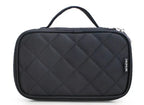 Deluxe Quilted Makeup Storage Bag - Licorice Black