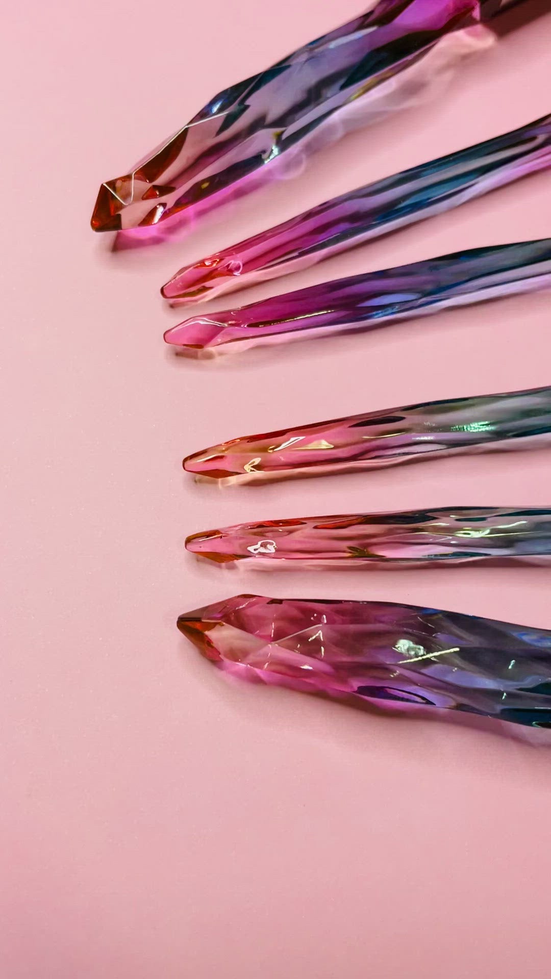 rainbow diamond cut crystal makeup brushes