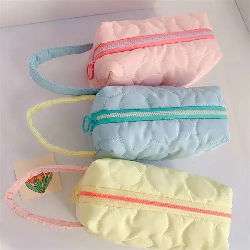 Flower Stitch Makeup Carrying Pouch