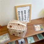 Gingham Kawaii Bear Cosmetic Makeup Bag