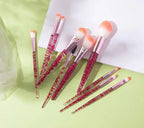 Glittery Glam Cosmetic Makeup Brush Set 5pc - Rose