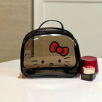 Hello Kawaii Kitty Cosmetic Black Jelly Bag - Hello Kitty Big Bow