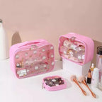 Kawaii Cosmetic & Toiletry Bag 3pc Set - Pink