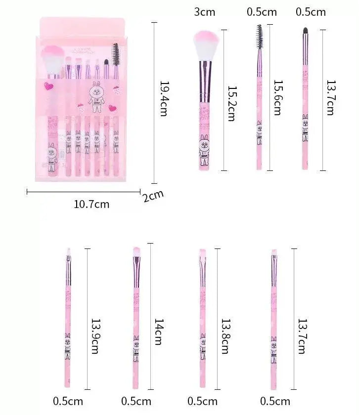 Kawaii Line Friends Makeup Brush Set 7pc