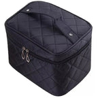 Large Plush Cosmetic Multifunction Zipper Cosmetic Bag - Licorice Black