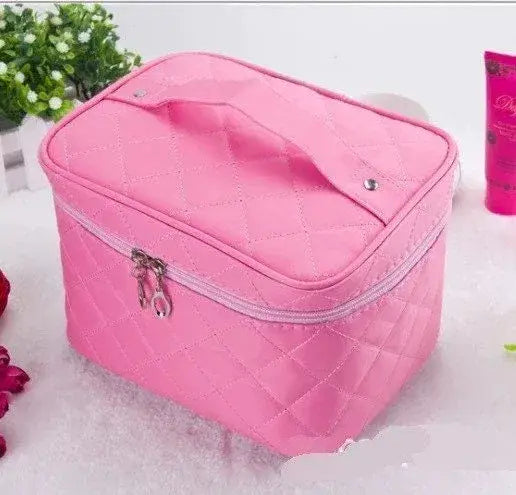 Large Plush Cosmetic Multifunction Zipper Cosmetic Bag - Pretty Pink