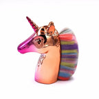 Metallic Rainbow Unicorn Makeup Dusting Brush 1pc - Gold