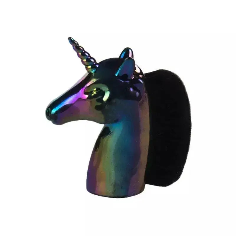 Metallic Rainbow Unicorn Makeup Dusting Brush 1pc - Green