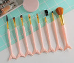 Pastel Mermaid Makeup Brush Set 8pc - Pink