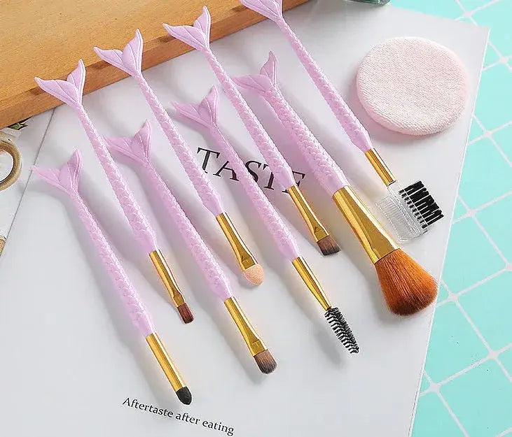 Pastel Mermaid Makeup Brush Set 8pc