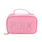 Pink Sequin Cosmetic Makeup Bag