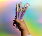 Purple Diamond Studded Bling Makeup Brush Set 12pc