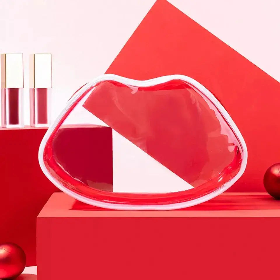 Red Kissy Lips Makeup Bag