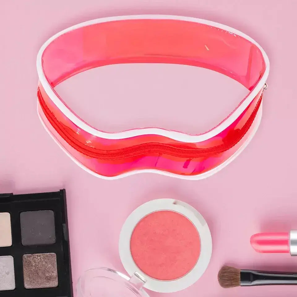 Red Kissy Lips Makeup Bag