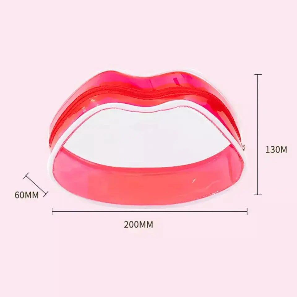 Red Kissy Lips Makeup Bag