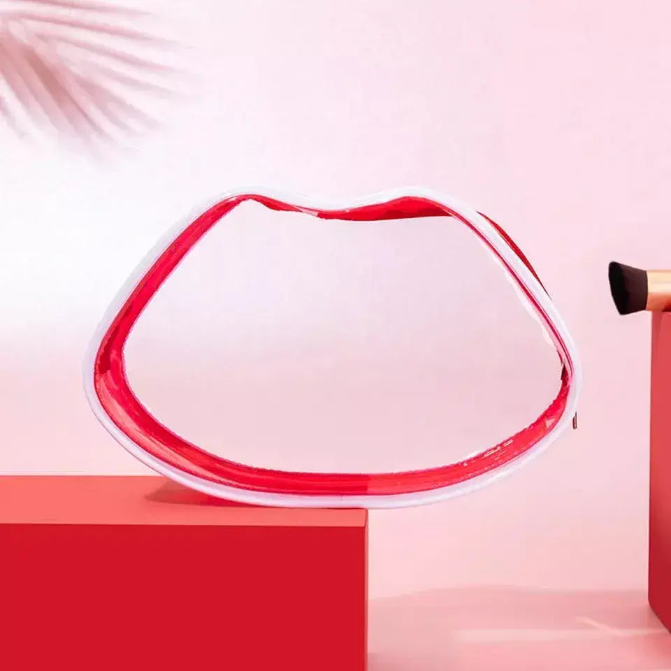 Red Kissy Lips Makeup Bag