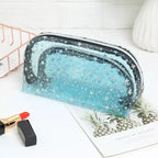 Starry Sky Clear Jelly Cosmetic Makeup Bag - Blue