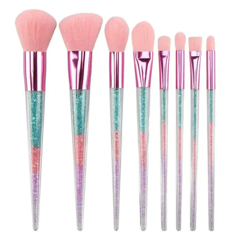 Sweet Sugar Crystals Makeup Brush Set - Cotton Candy
