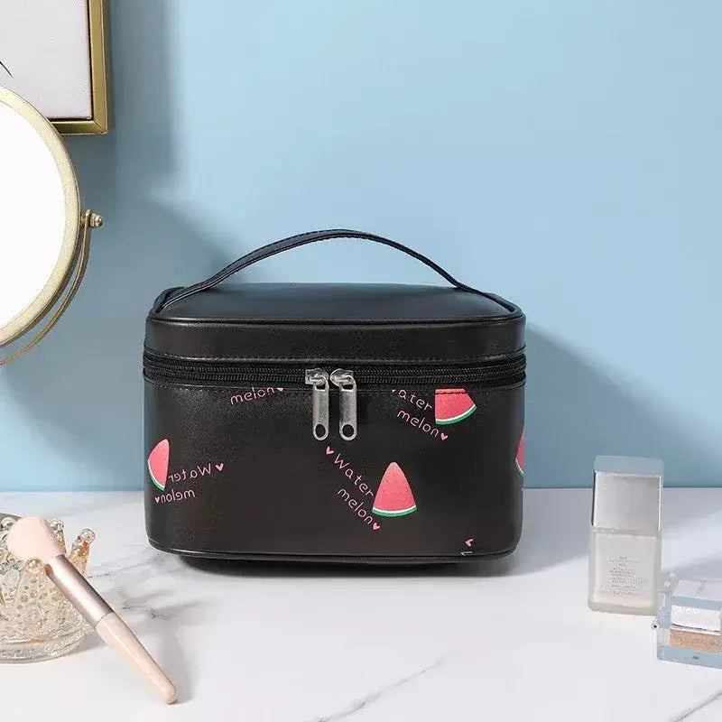 Sweet Summer Fruit Makeup Bag - Black