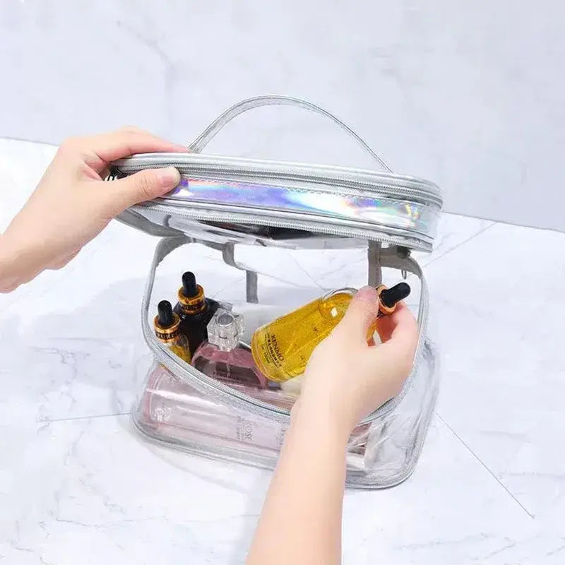 Transparent 2-Layer Clear Jelly Makeup Bag 1pc