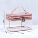 Transparent 2-Layer Clear Jelly Makeup Bag 1pc