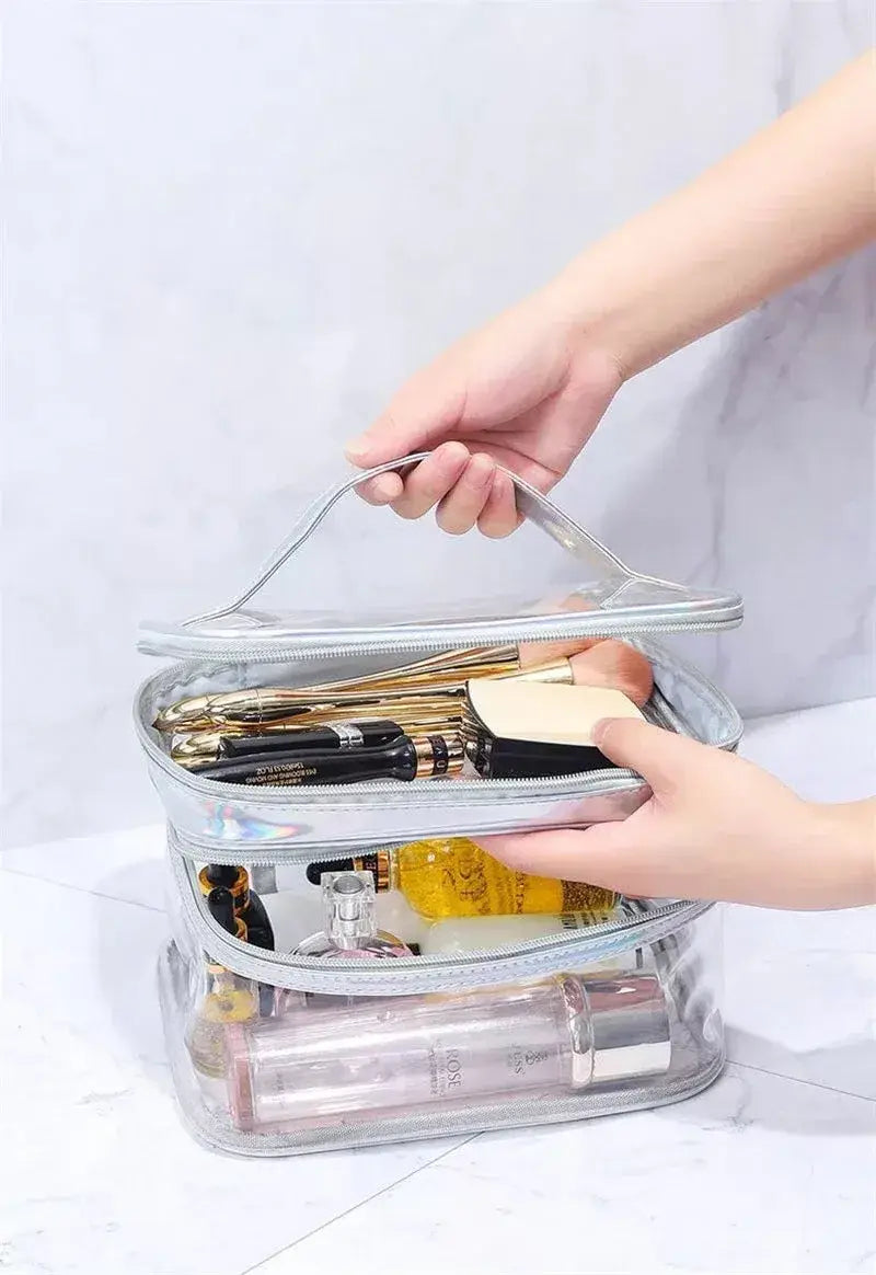 Transparent 2-Layer Clear Jelly Makeup Bag 1pc